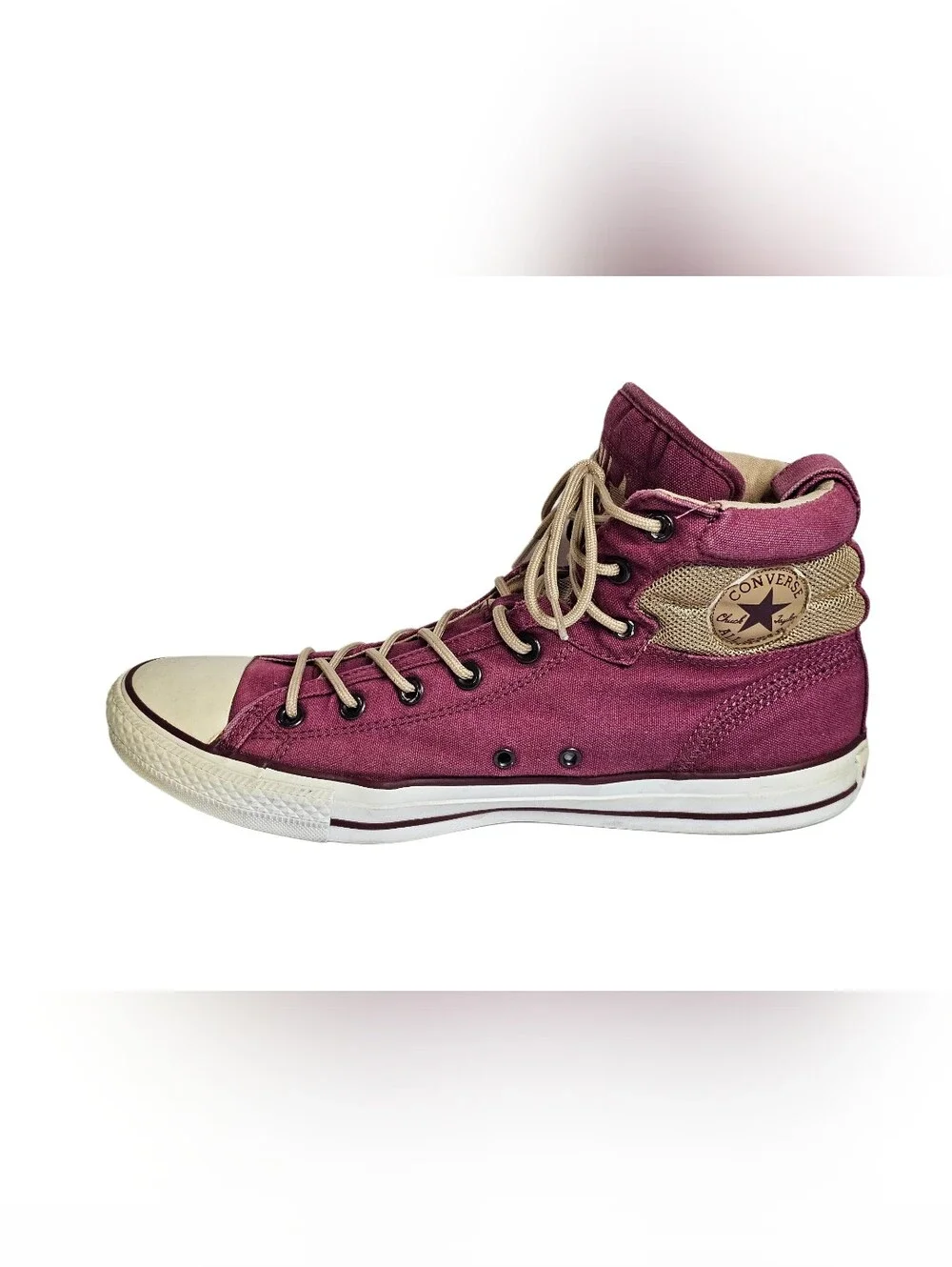 Converse Chuck Taylor All Star High Street Burgundy Maroon Tan Sneakers Men's 12